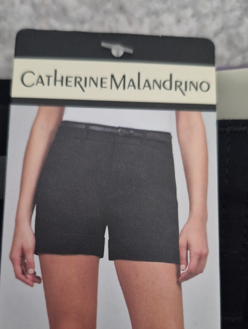 Sz 14: Catherine Malandrino Black High-Waist Stretch Dress Shorts